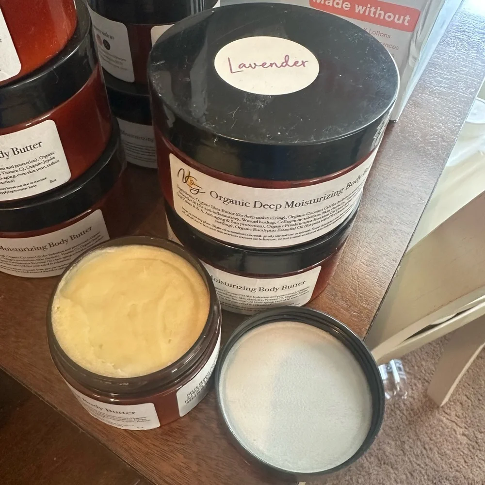 Lavender Organic Deep Moisturizing Body Butter - Amber Jar